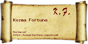 Kozma Fortuna névjegykártya