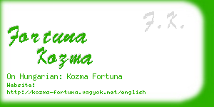 fortuna kozma business card